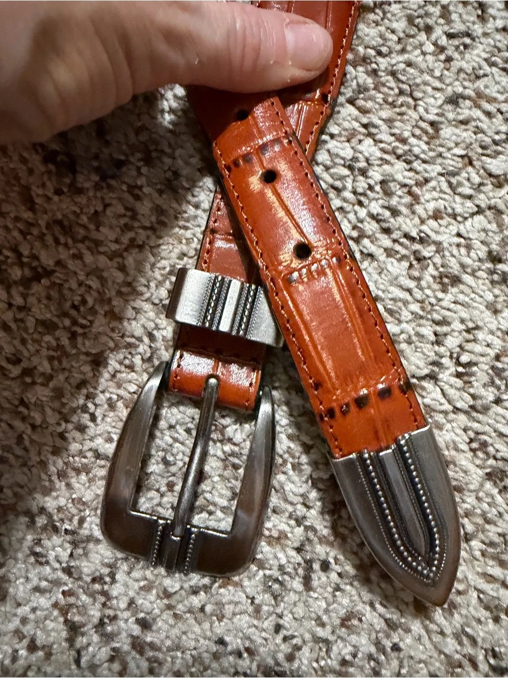 Men's Brown Leather Belt with Alabama Roll Tide size 42 Zep-Pro